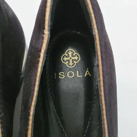 ISOLA Women’s Risa Black Suede Leather Slip-On Loafer Pump Size 8 1/2 - Picture 12 of 15